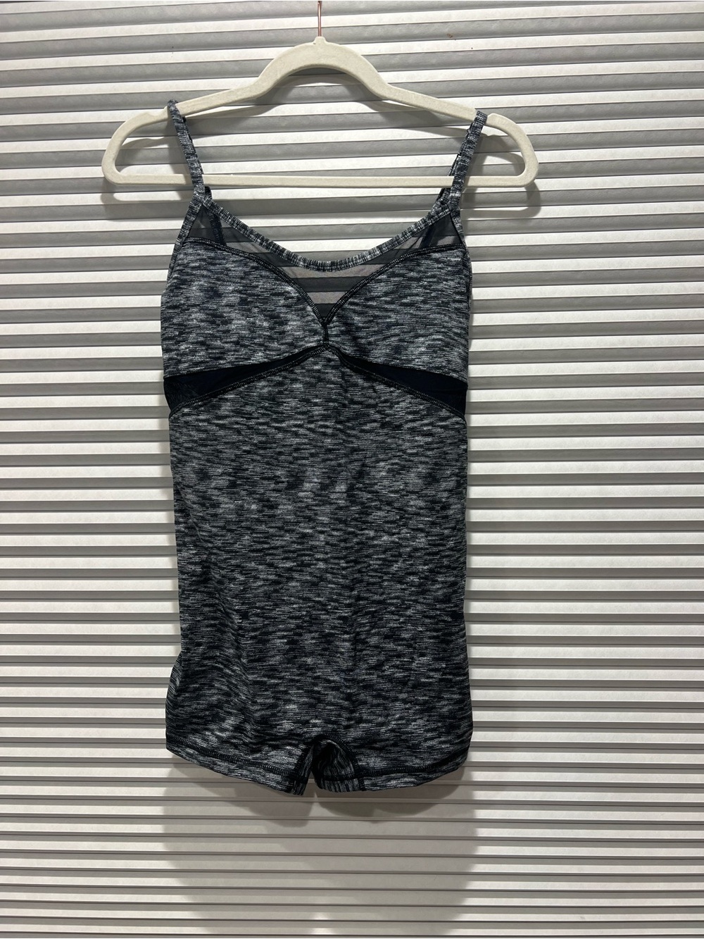 Lululemon Heathered Black & Gray One-Piece Bodysuit